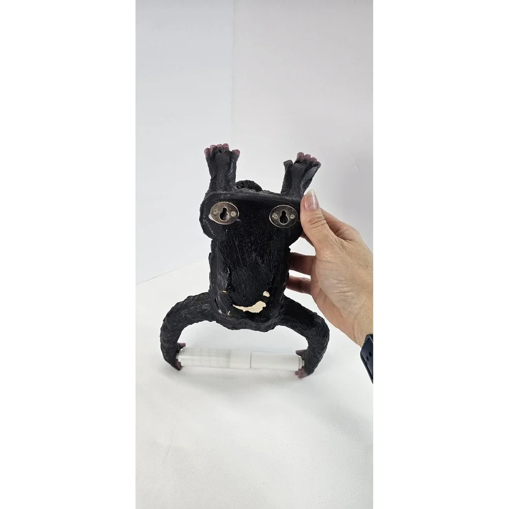 Whimsical Monkey Toilet Paper Cell Phone Holder Wall Mount Jungle Bathroom Decor
